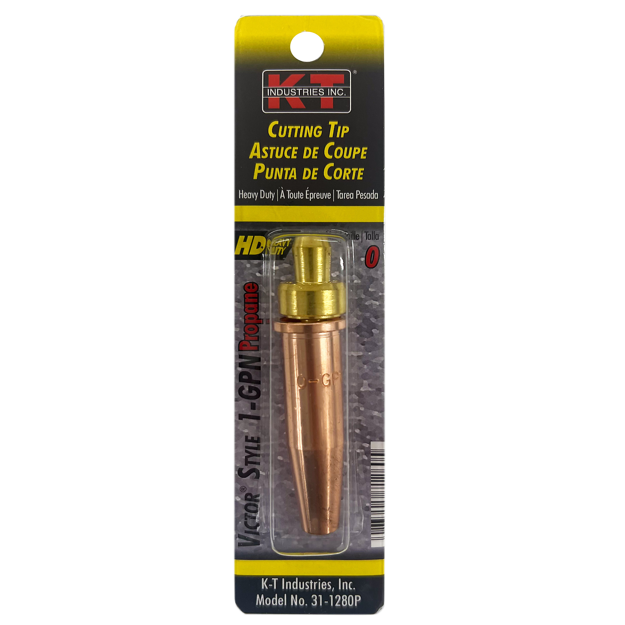 K-T Industries Propane Cutting Tip — Size 0, Copper and Brass, Model# 31-1280P